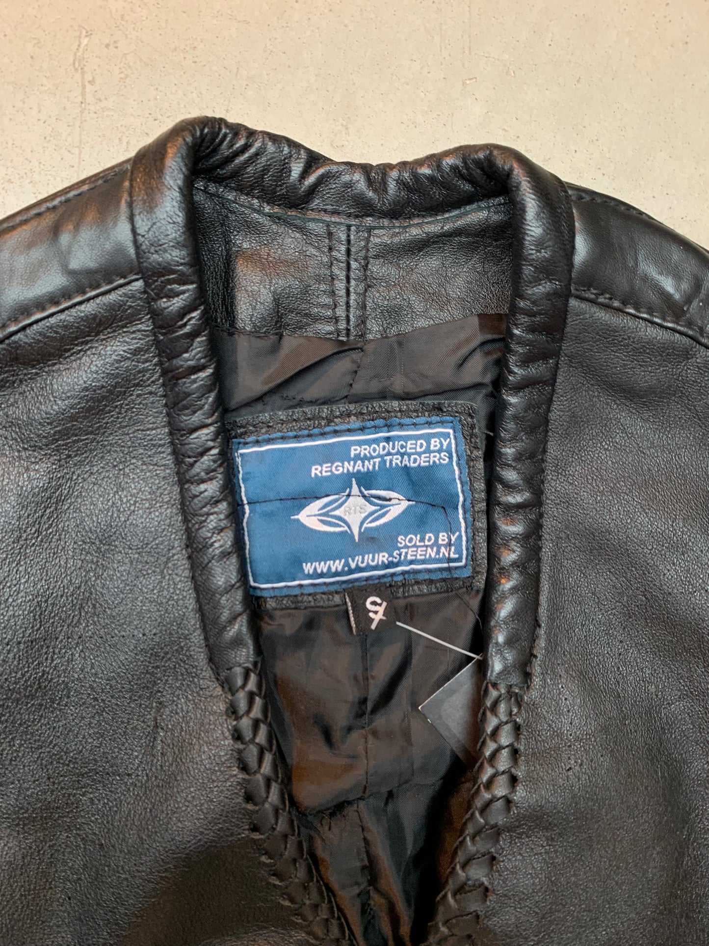 Mens Vintage Black Leather Vest