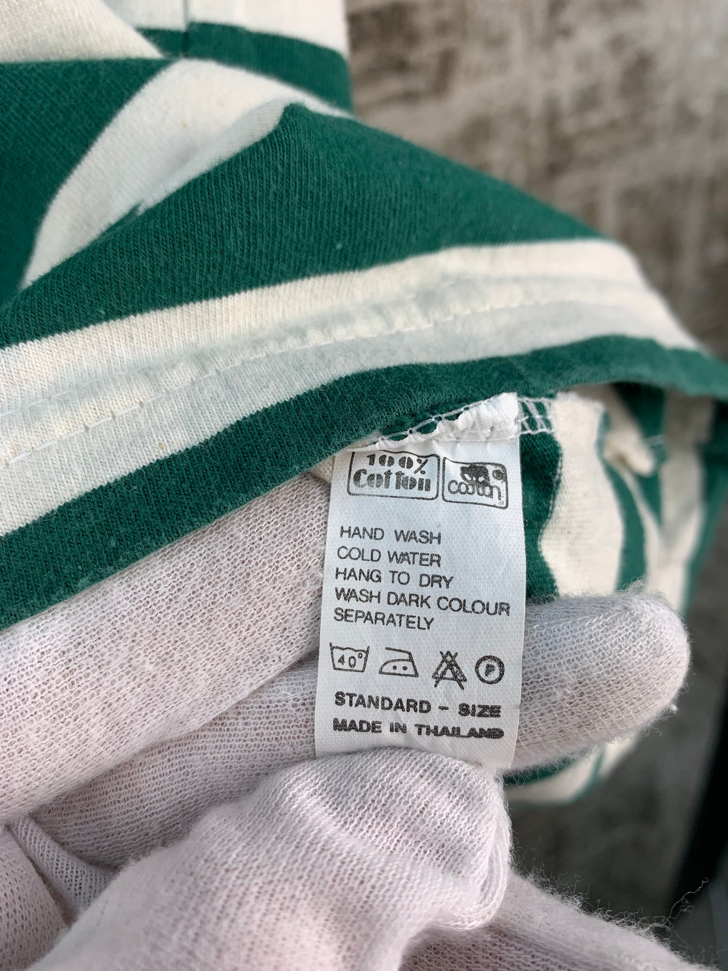 Men's Vintage Gucci Green White Striped Polo Shirt