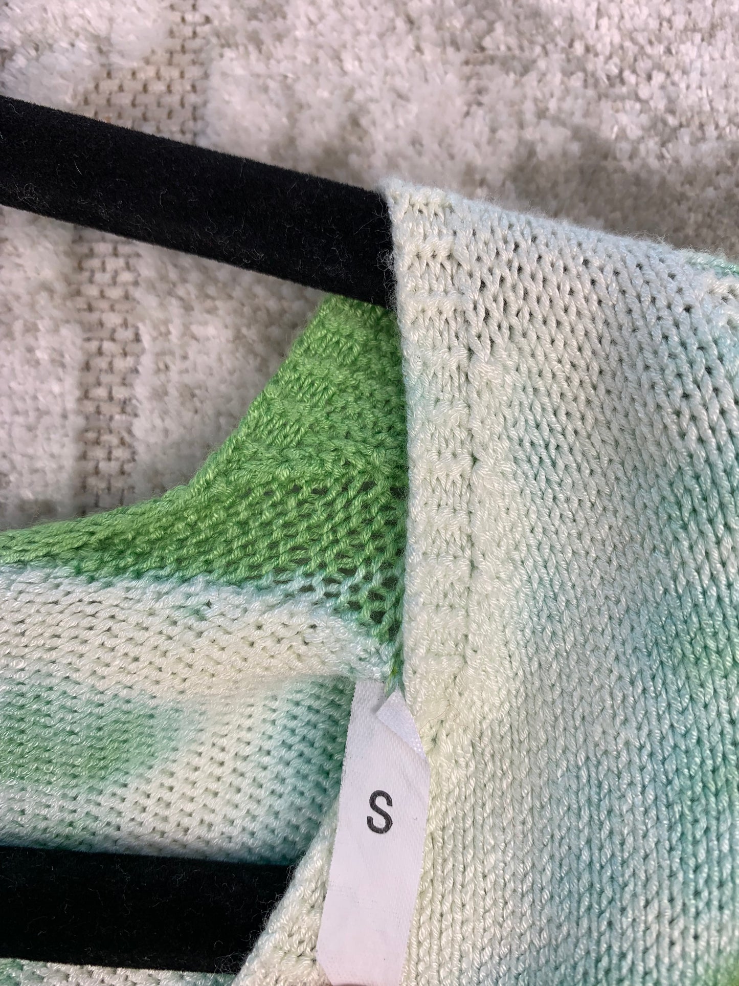 FUTURE Womens Green White Tie Dye Sweater