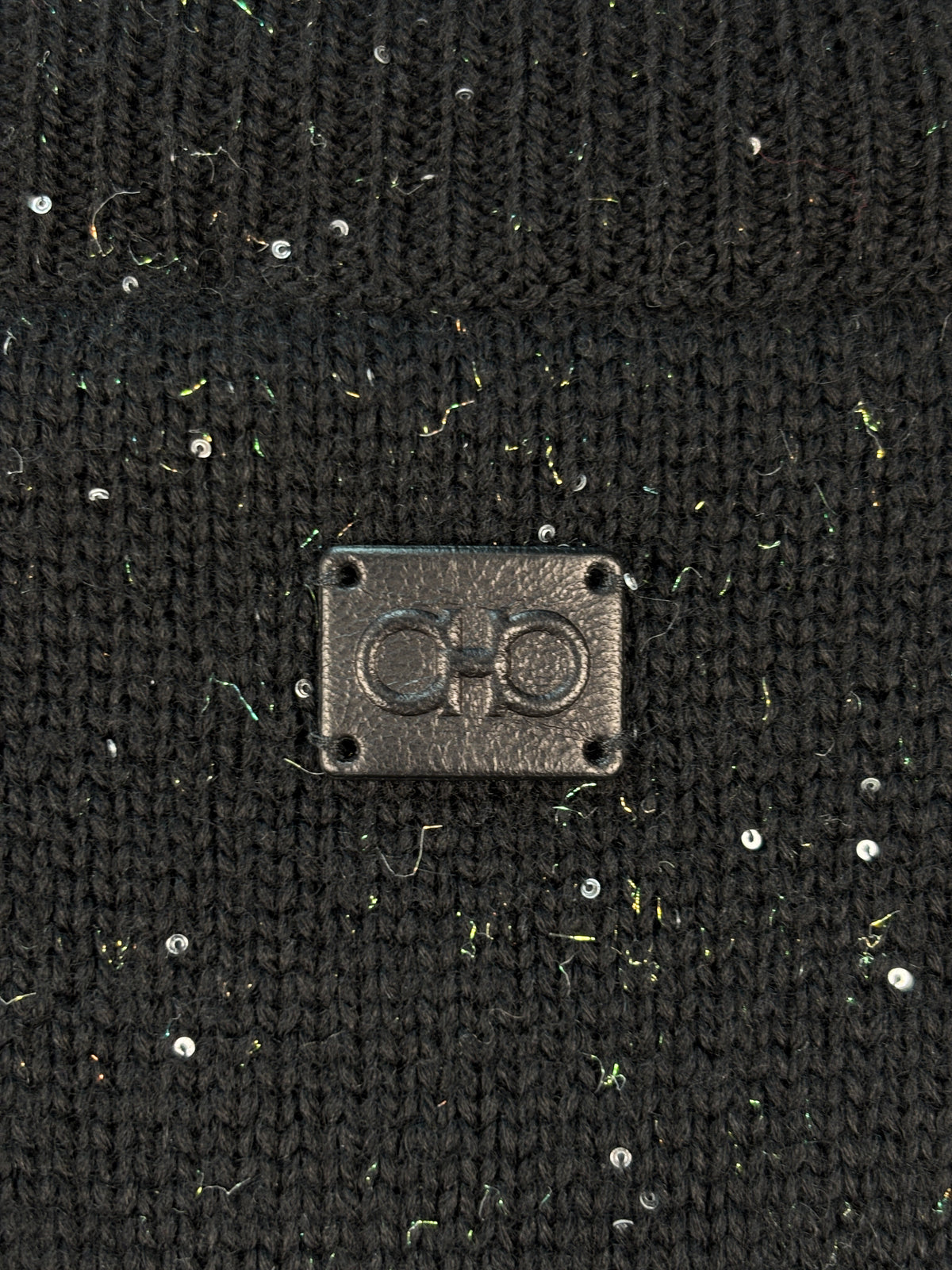 Salvatore Ferragamo Men's Black Speckle Knit Jumper