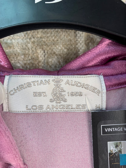 Womens Christian Audigier Purple Velvet Hoodie