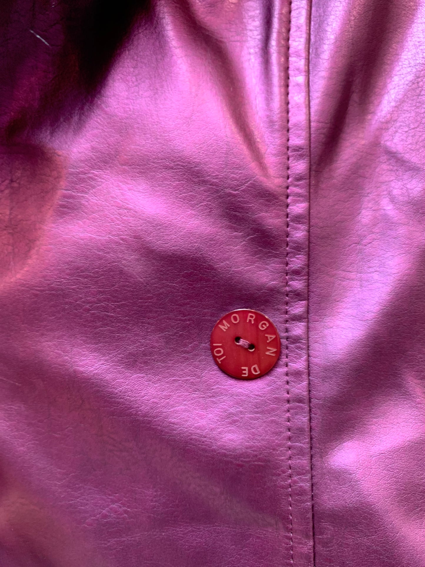 Morgan de Toi Y2K Metallic Faux Fur Collar Jacket
