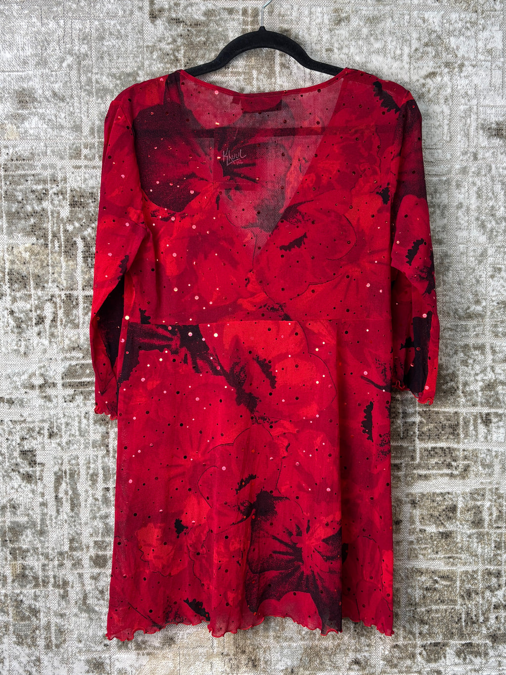 KappAhl Red Floral Mesh Tunic