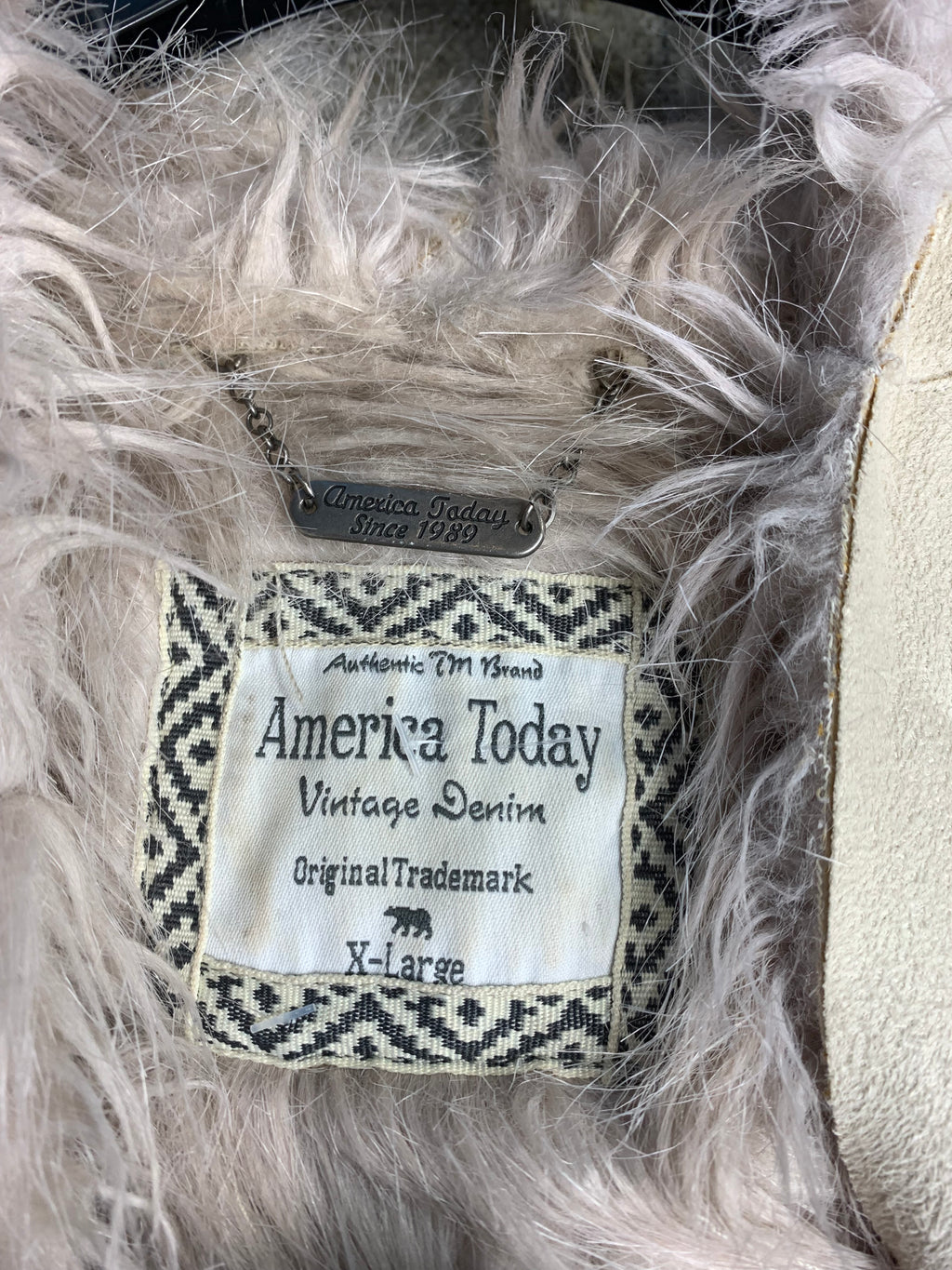America Today Suede Faux Fur Toggle Vest