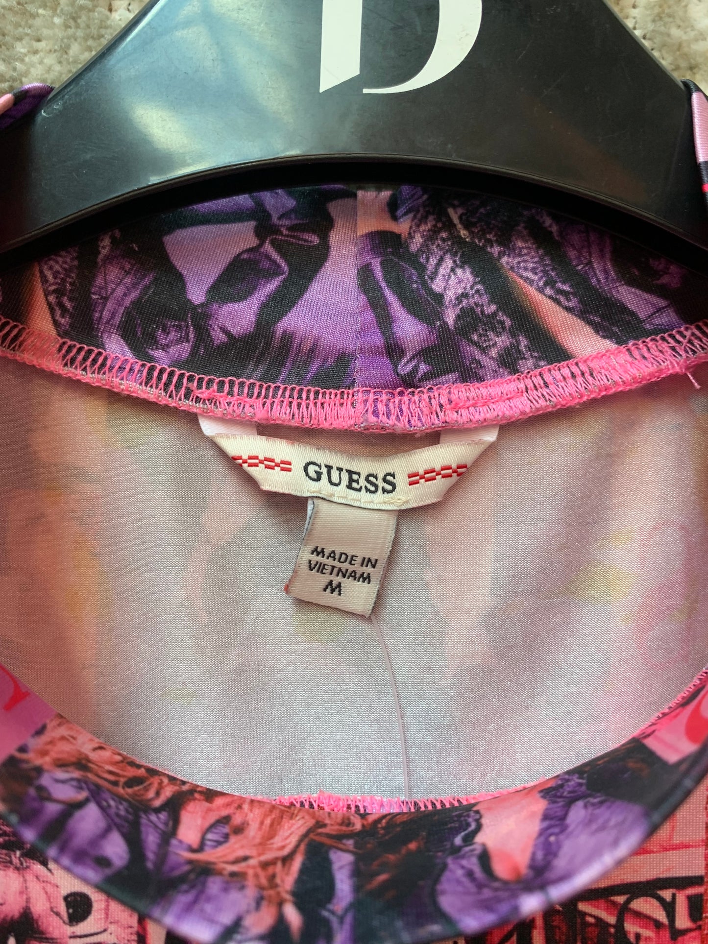 Guess All-Over Magazine Print Sleeveless Top