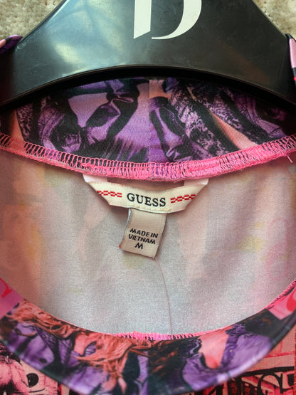 Guess All-Over Magazine Print Sleeveless Top
