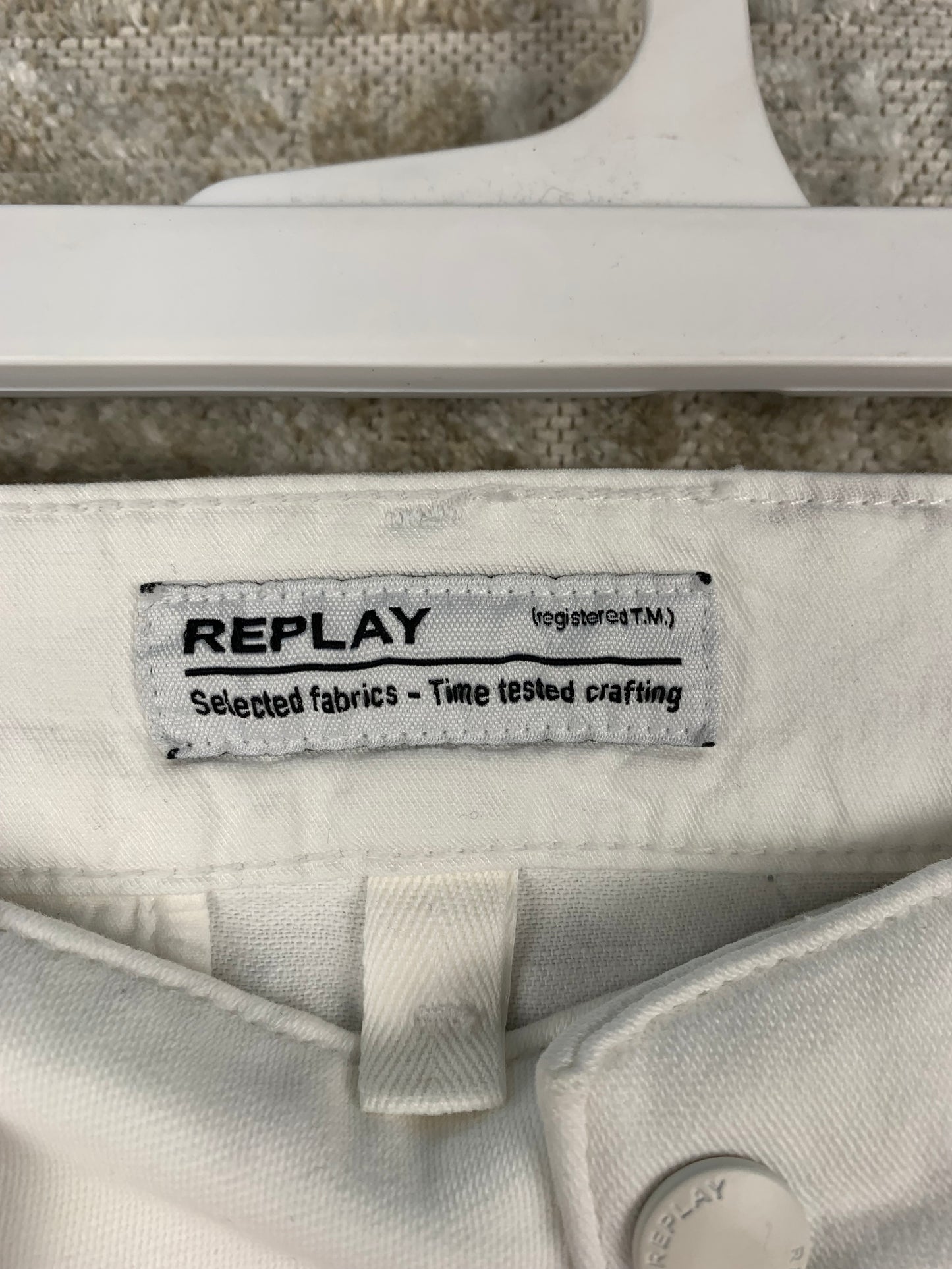 Mens Vintage Replay White Cargo Pants
