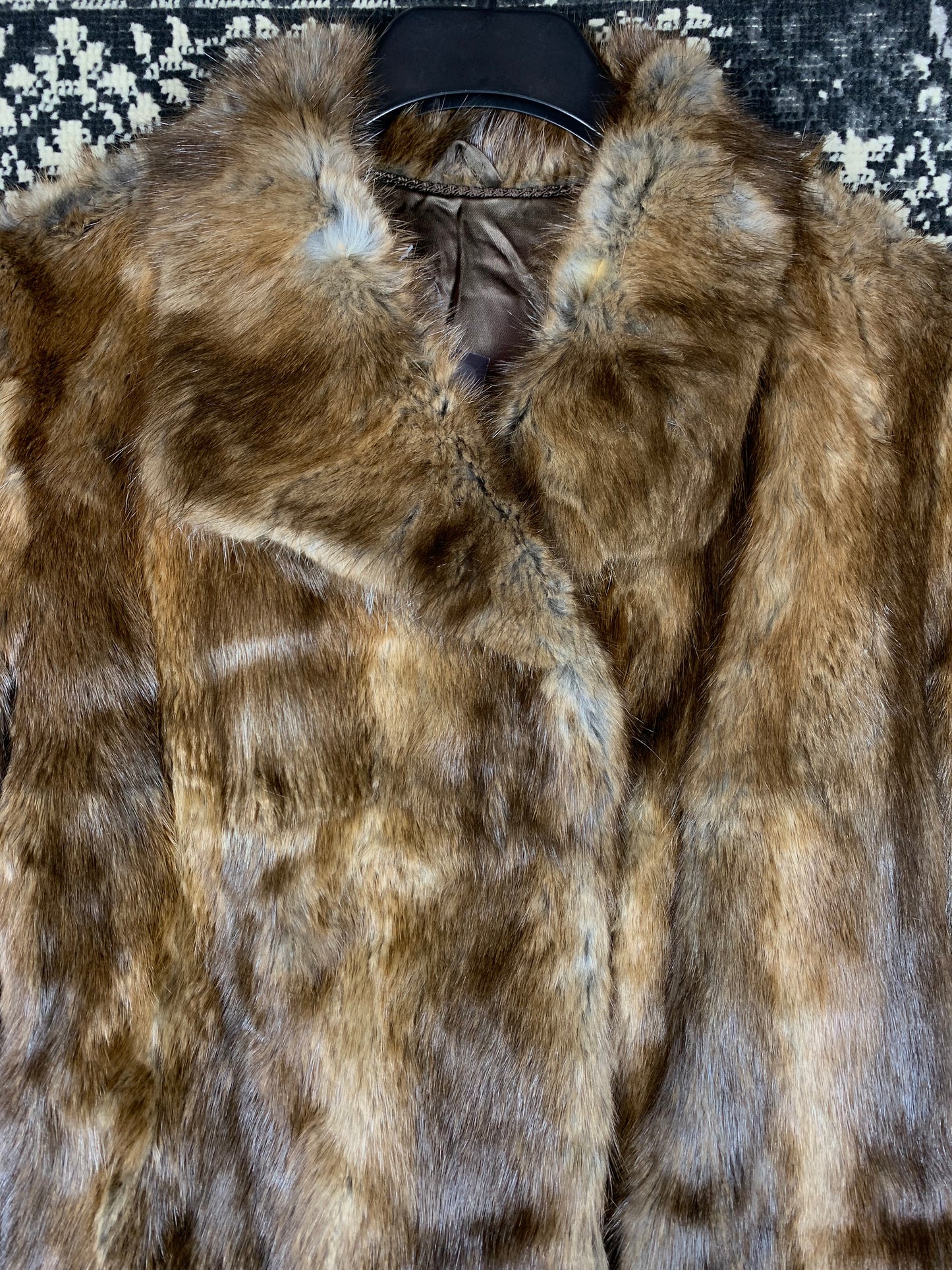 Womens Vintage Light Brown Muskrat Fur Jacket