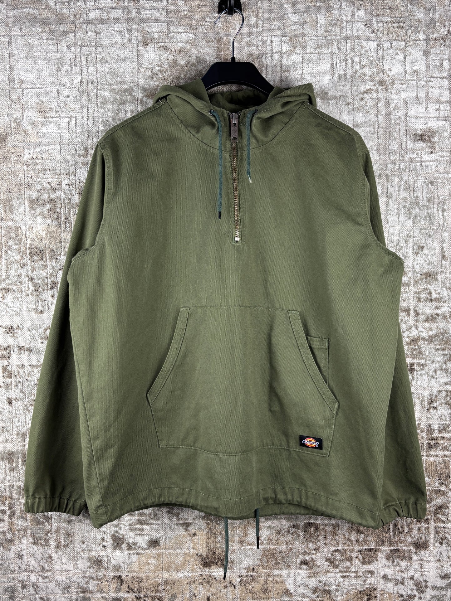 Mens Dickies Olive Green Zip Up Pullover Jacket