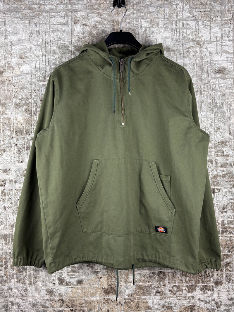 Mens Dickies Olive Green Zip Up Pullover Jacket
