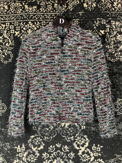 Women's Vintage Distressed Long Sleeve Zip Top