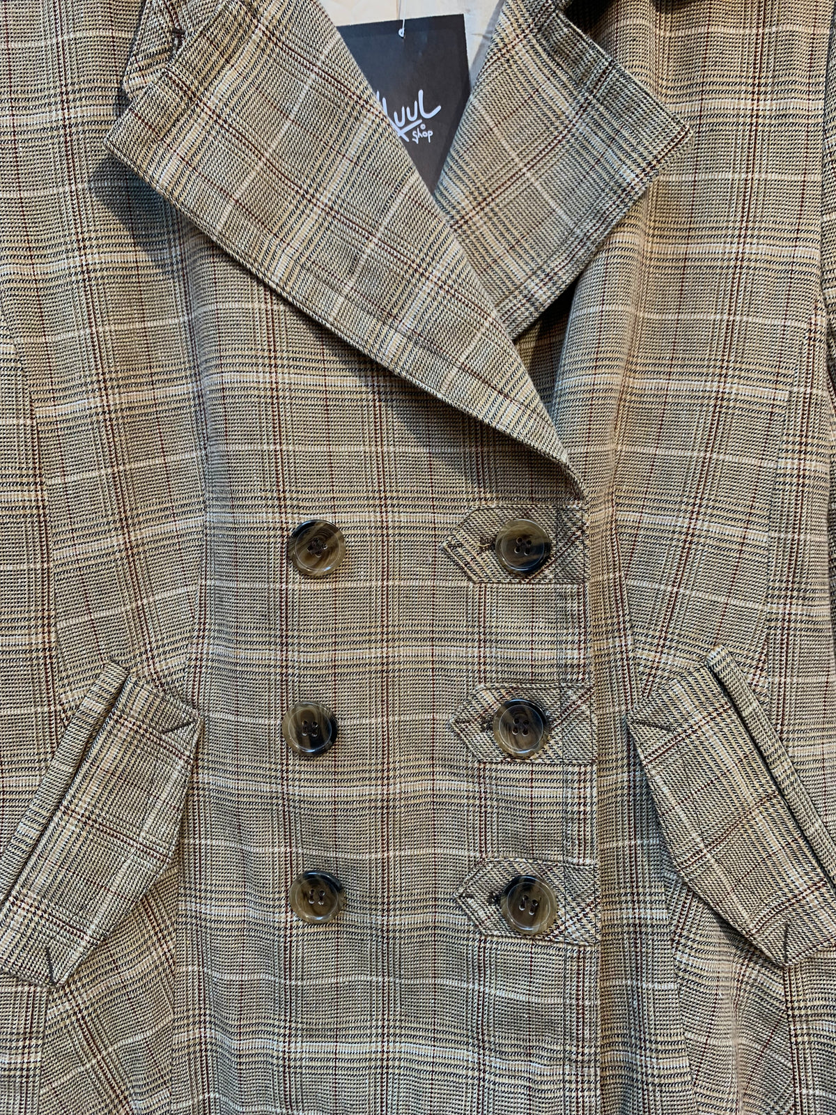 KappAhl Plaid Double-Breasted Blazer