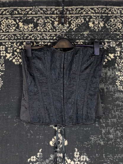 Women's Black Gothic Lace-Up Corset Top