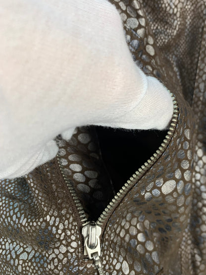 Women's Y2K Brown Snakeskin Pattern Brown Jacket