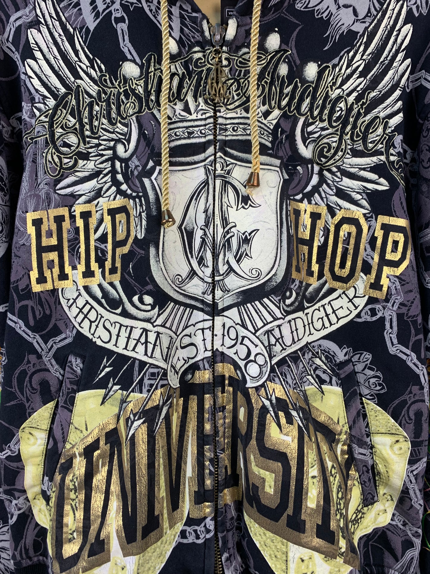 Christian Audigier Y2K Skull Hoodie