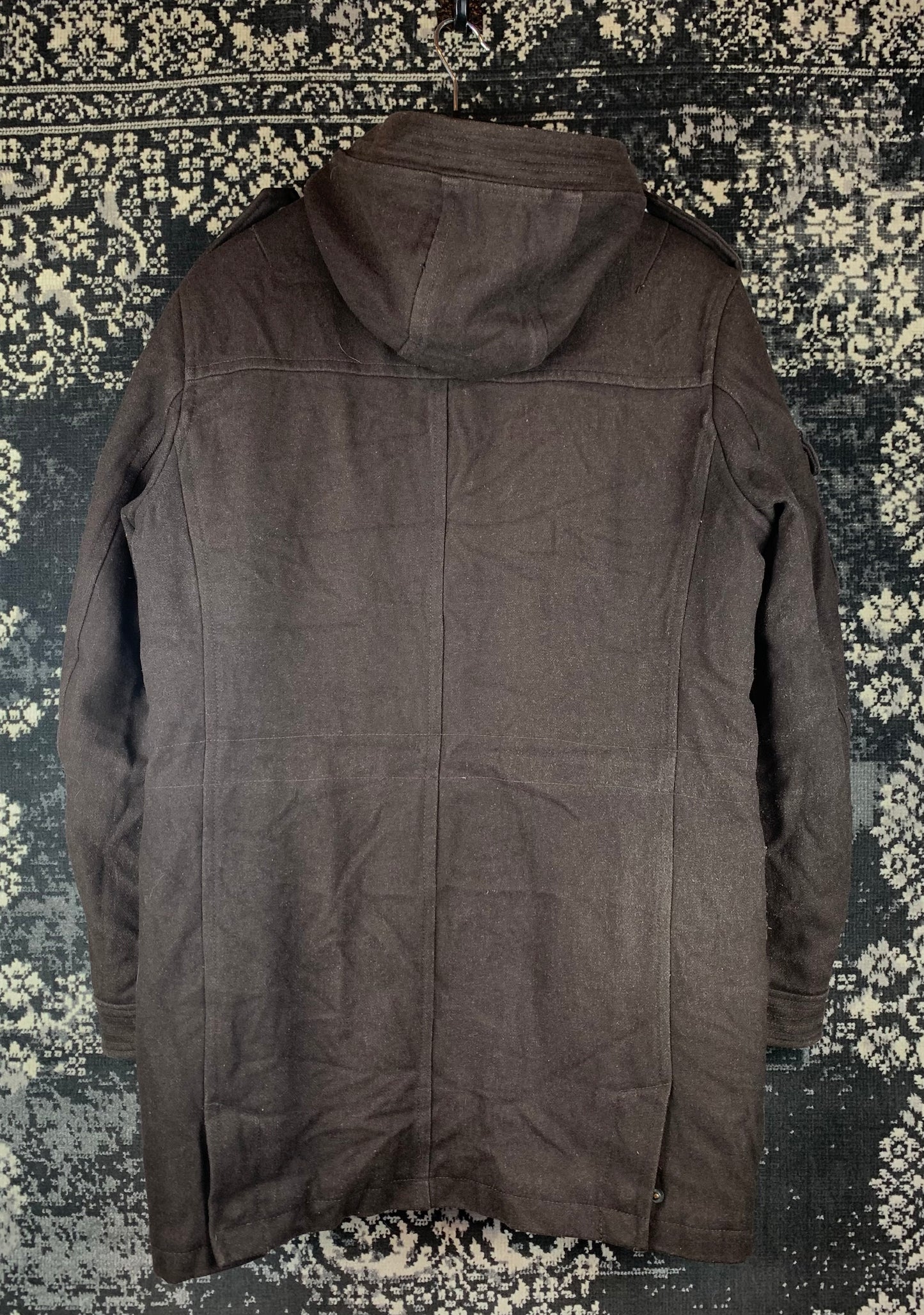 Mens Vintage KMC Wearable Duffle Coat Faux Fur Lined