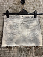 Look at Me Y2K Studded Chain Distressed Denim Mini Skirt