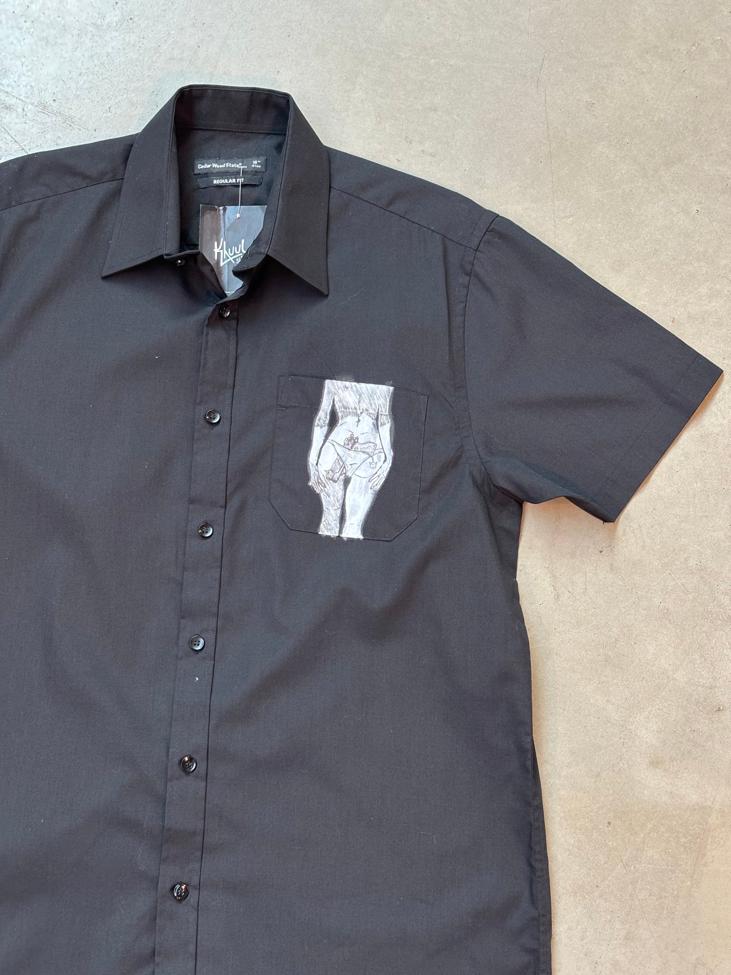 Cedar Wood State Black Button Up Shirt