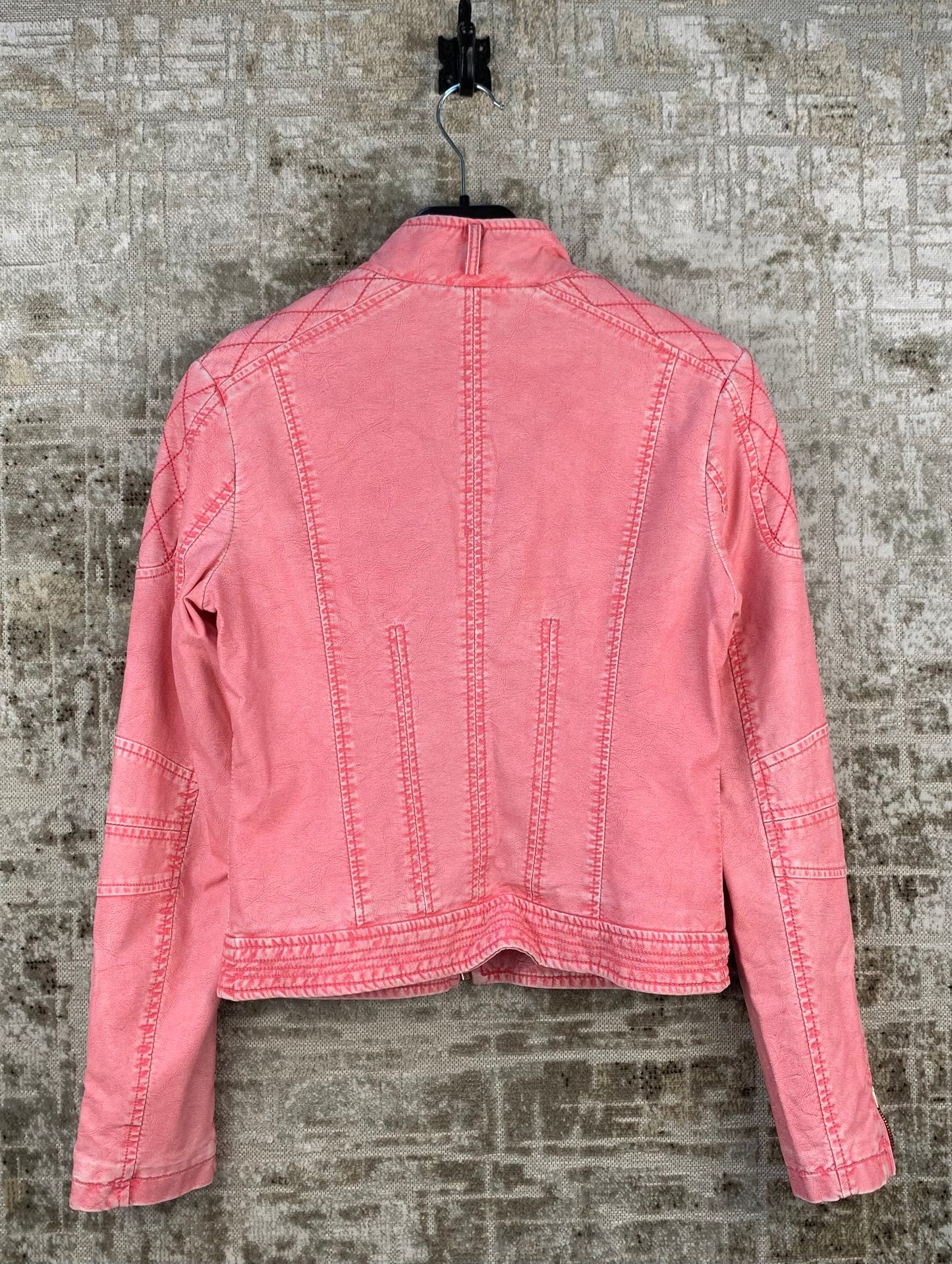 Women's Y2K Pink Leather Jacket
