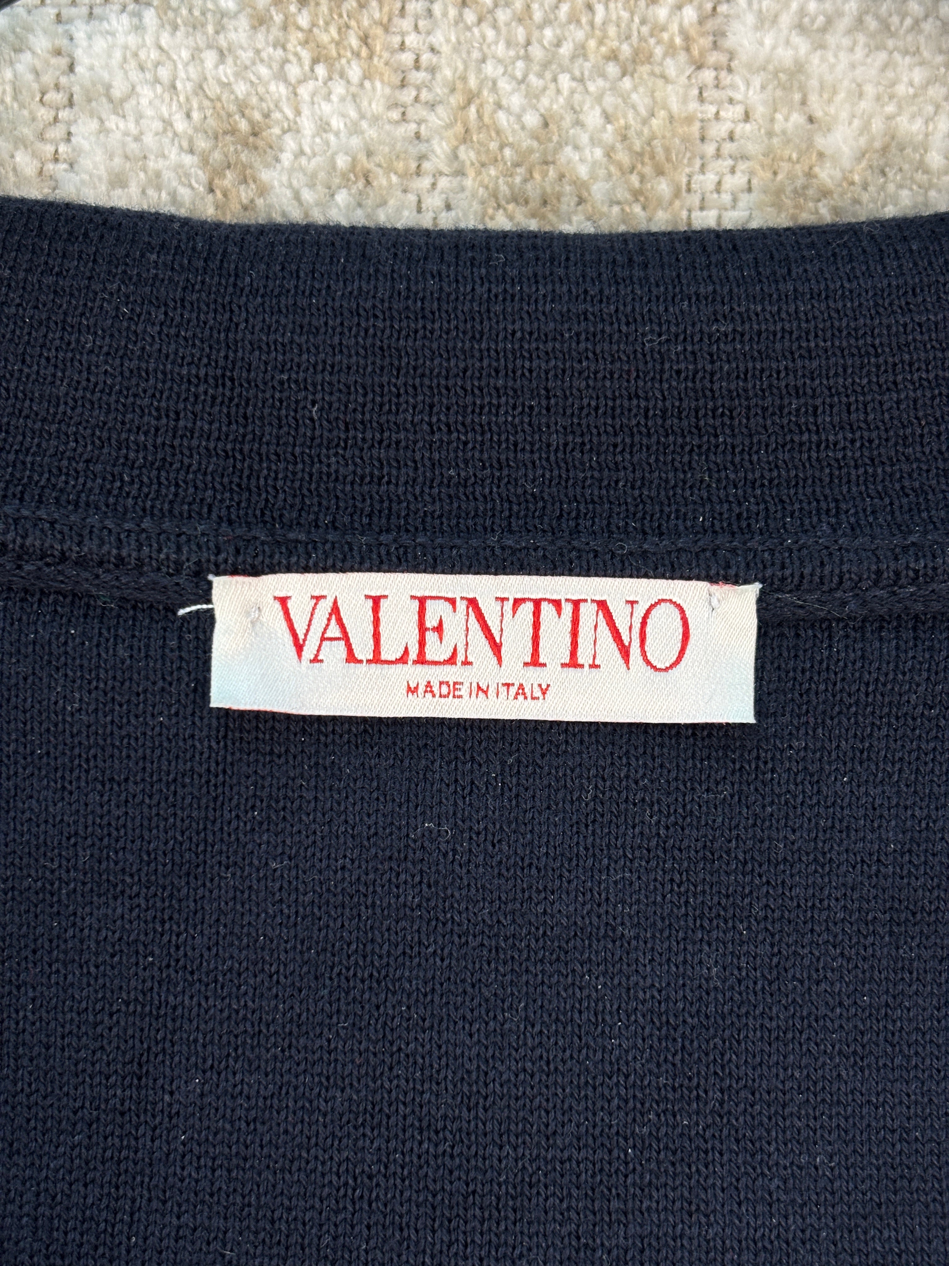 Valentino Garavani Men's Striped Button Up Knit Polo Shirt