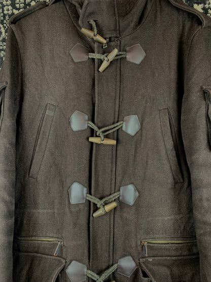 Mens Vintage KMC Wearable Duffle Coat Faux Fur Lined