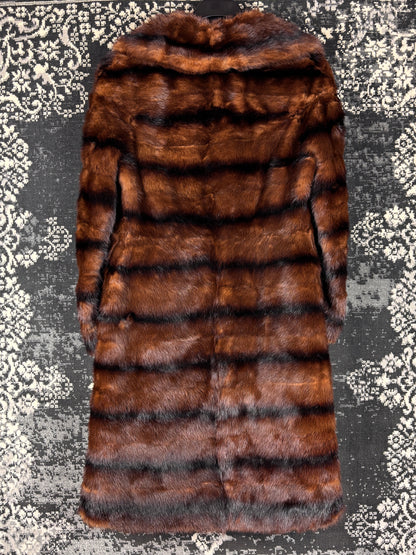 Women's Vintage Dark Brown Genuine MInk Fur Coat