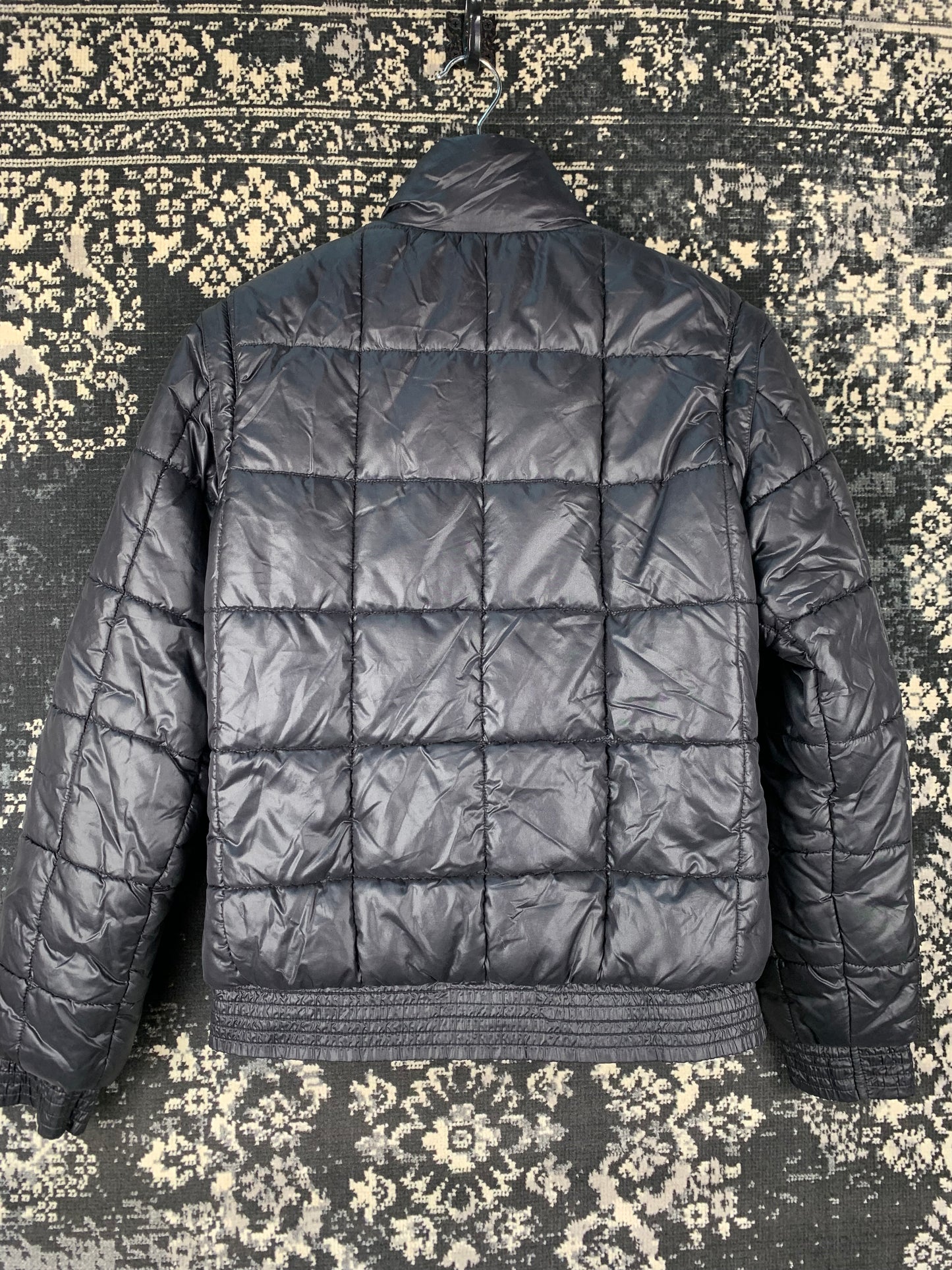 Puma Black Quilted Jacket with Gold Zip Detail