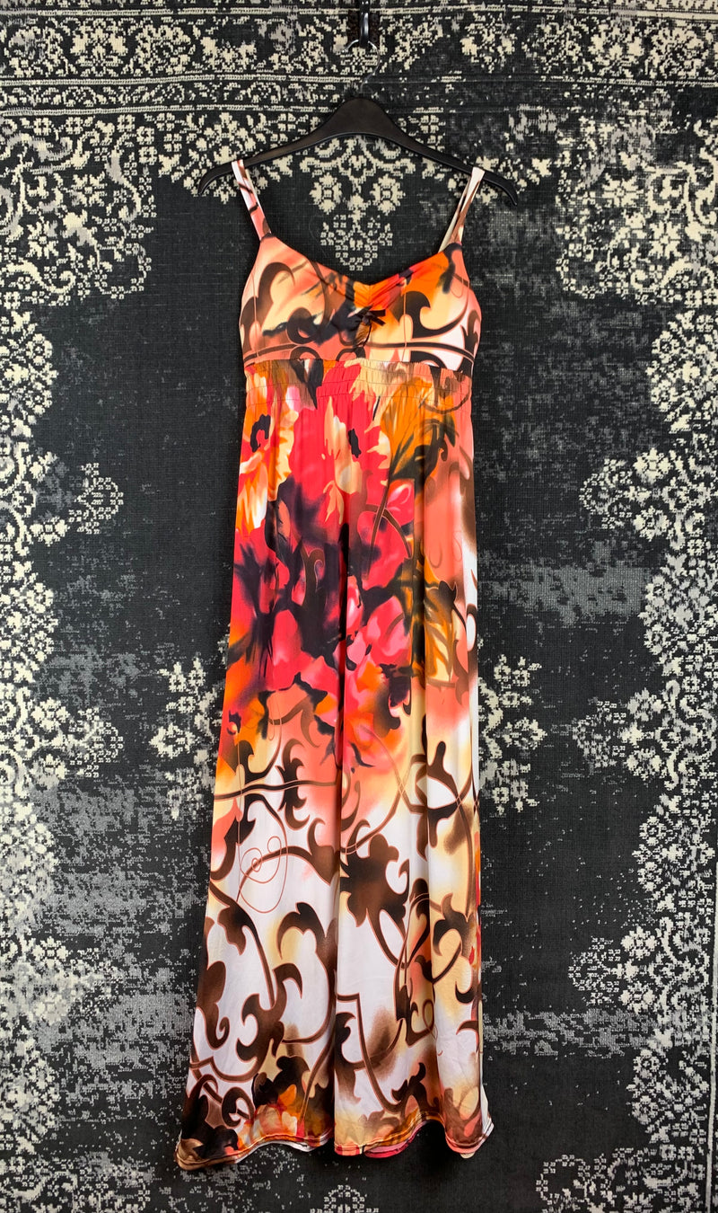 Women's Y2K Abstract Floral Print Maxi Dress