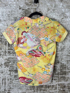 Killah Y2K Kimono Print Tie-Front Top
