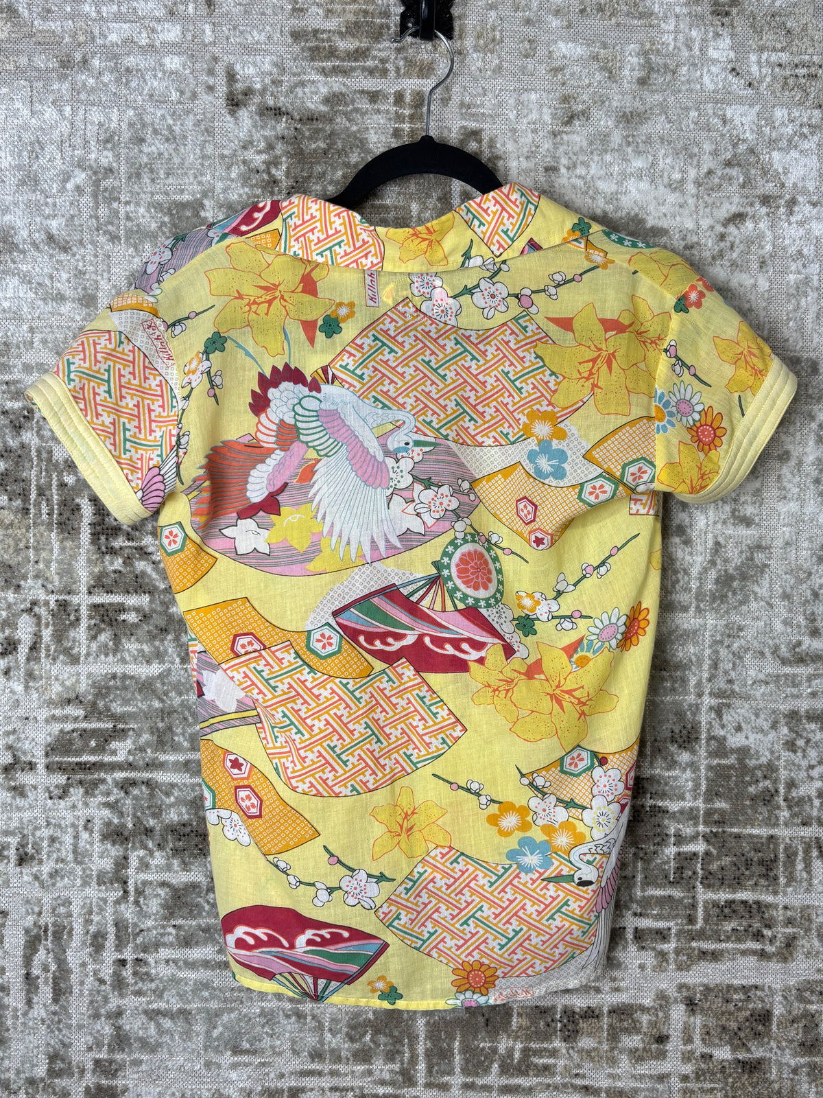 Killah Y2K Kimono Print Tie-Front Top