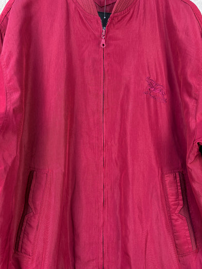 Mens Vintage Burgundy Bomber Jacket