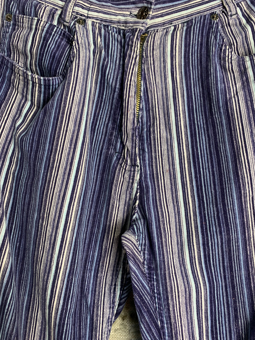 Y2K Striped Velvet Flare Pants