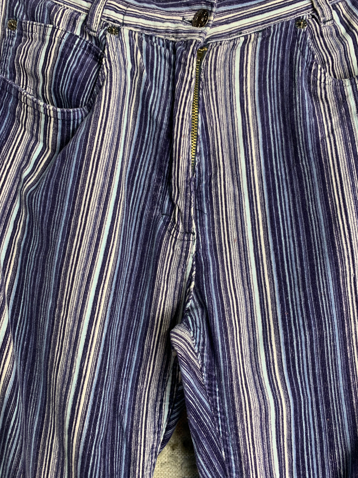 Y2K Striped Velvet Flare Pants