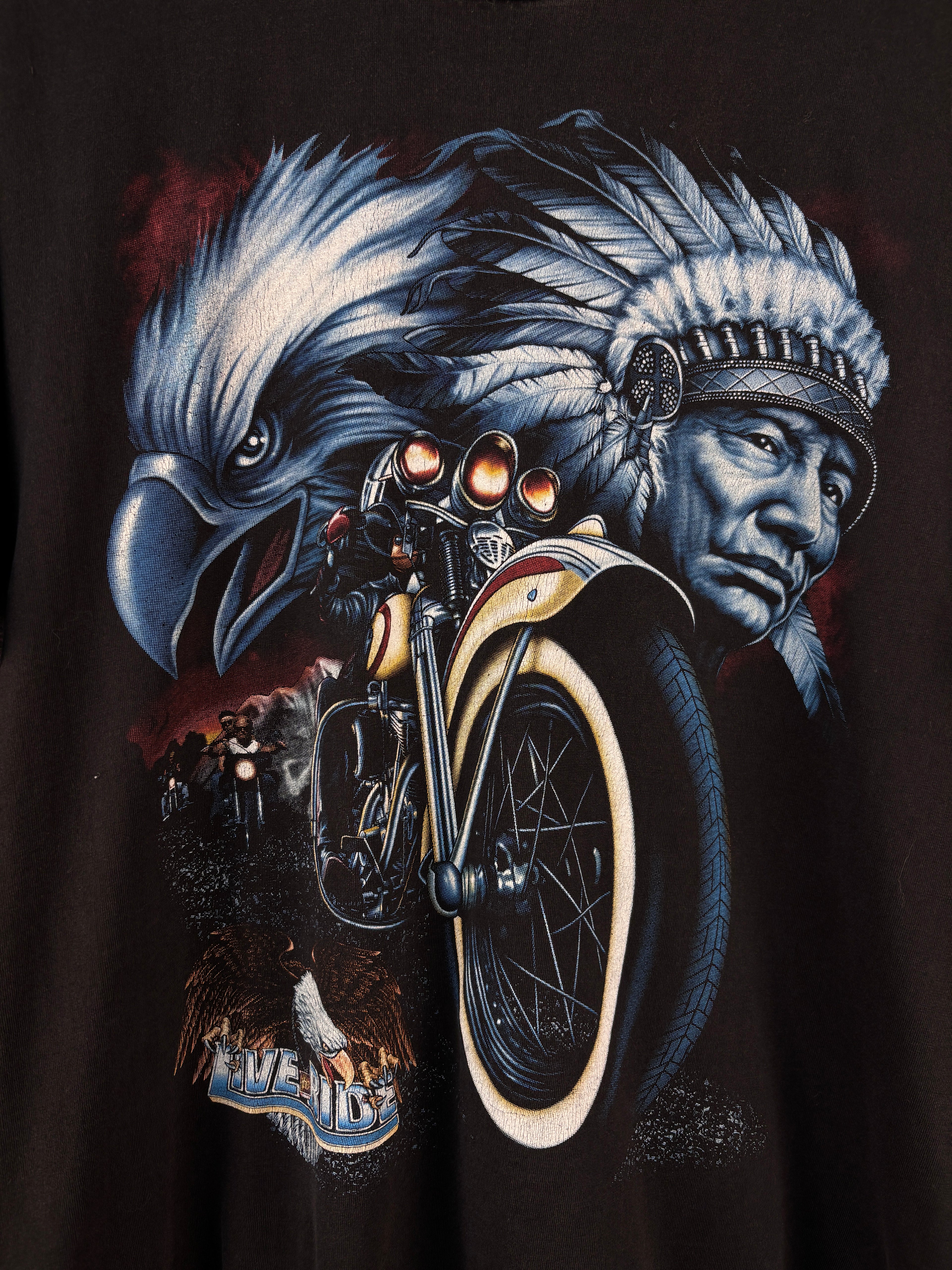 Men's Vintage Live to RIde Eagle Biker Graphic T-Shirt