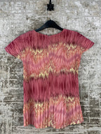 Womens Y2K Vintage Pink Pleated Top