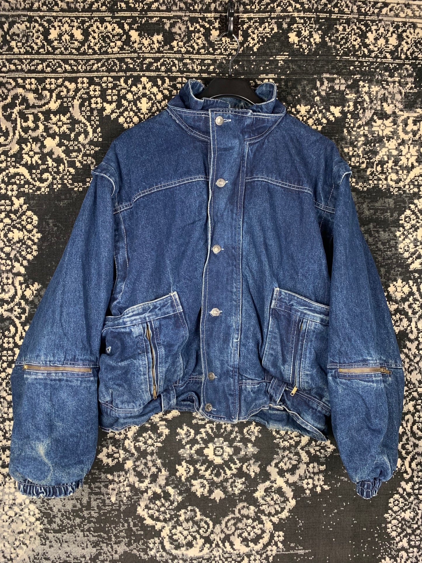 Men's Vintage Denim Bomber Jacket