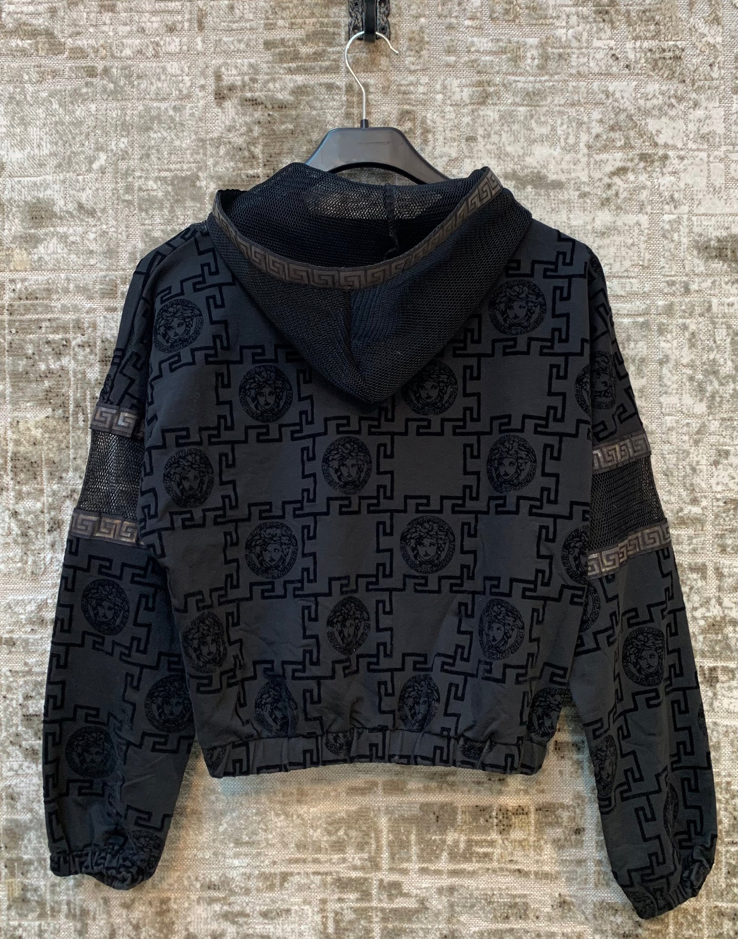 Versace Medusa Greek Key Mesh Zip Hoodie