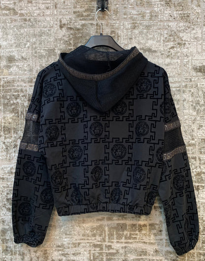 Versace Medusa Greek Key Mesh Zip Hoodie