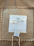 Analogia Double-Breasted Leather Trench Coat