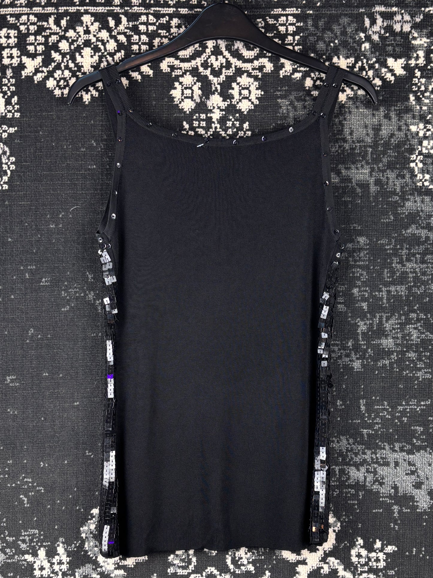 Women's Y2K Black Beaded Tank Top