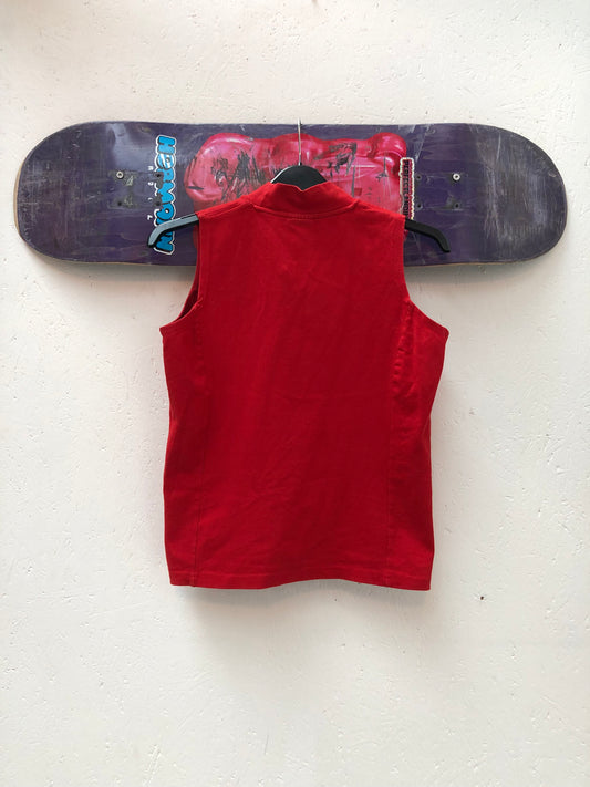 Red Ferrari Sleeveless Mock Neck Top