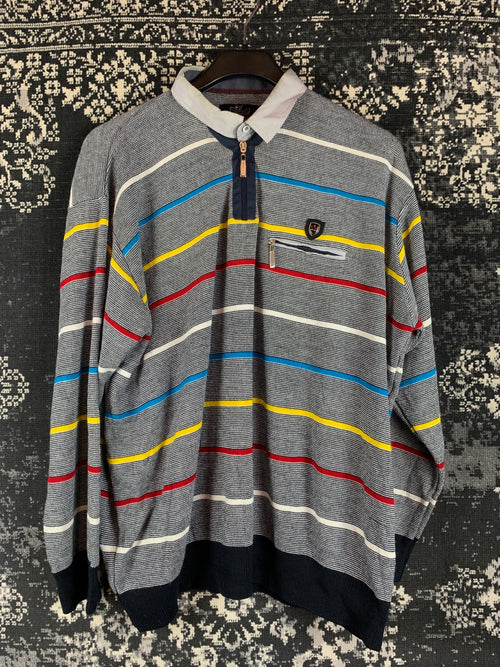 Men's Vintage Striped F&A Sport Polo Jumper