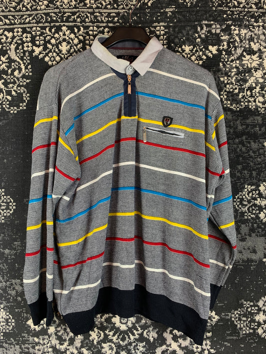 Men's Vintage Striped F&A Sport Polo Jumper