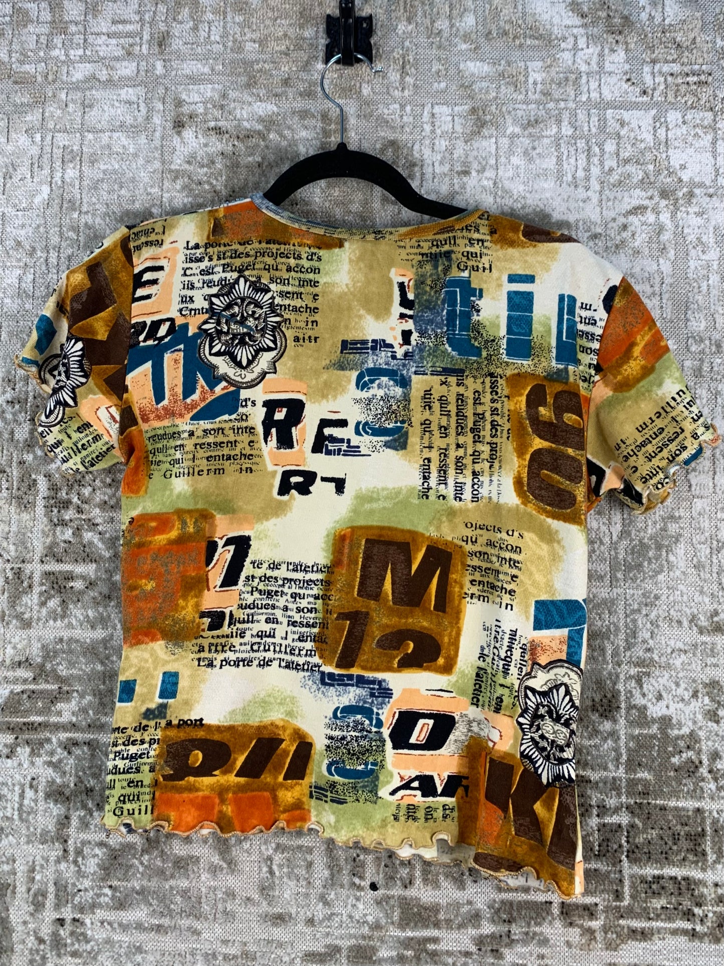 Womens Y2K DPM Depeche Mode Graphic Beaded T Shirt