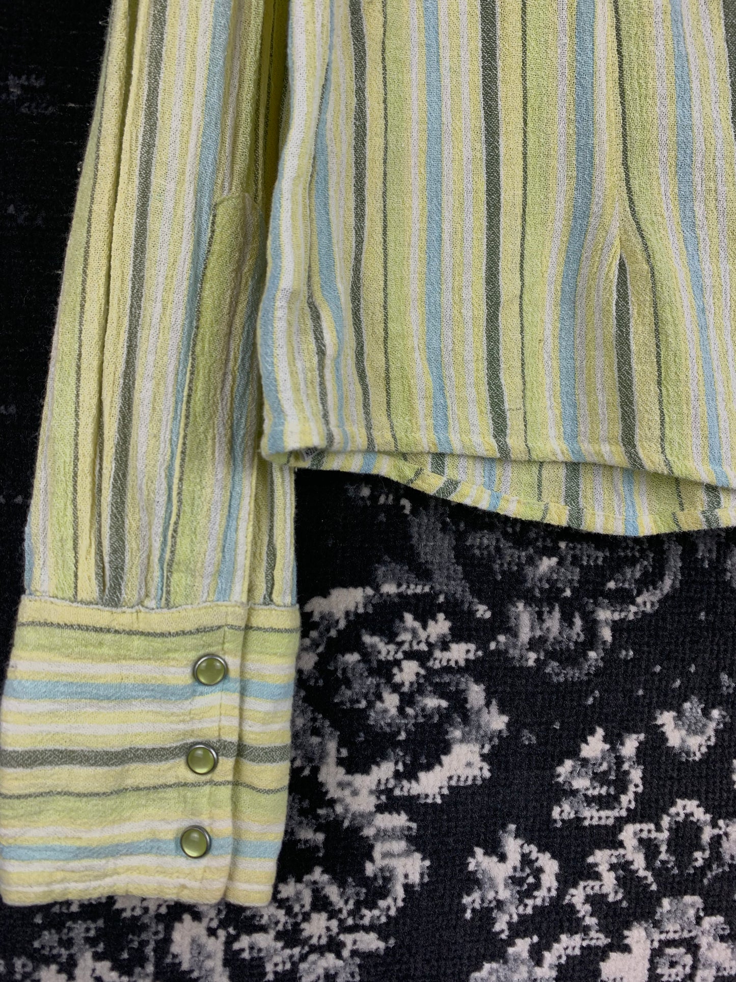 Vintage LINX Yellow Striped Button-Up Shirt