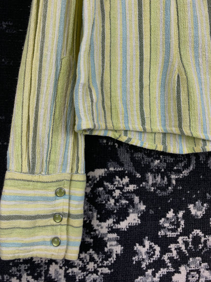 Vintage LINX Yellow Striped Button-Up Shirt
