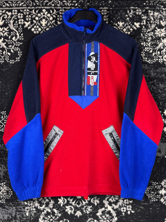 Men's Vintage Fila Red Blue Navy Fleece Pullover
