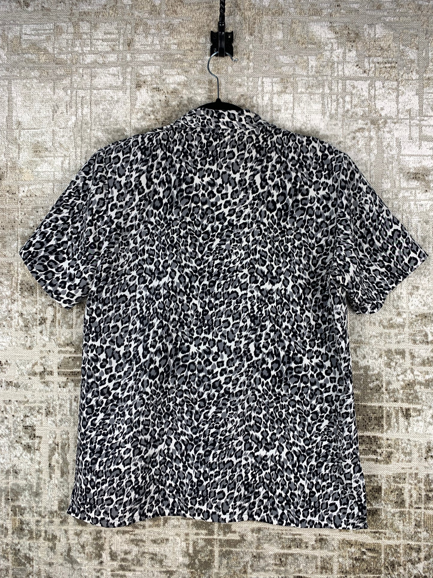 Womens Y2K Anna Leopard Print Button Up Shirt