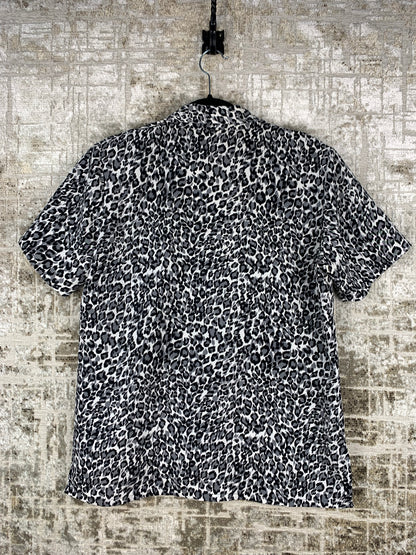 Womens Y2K Anna Leopard Print Button Up Shirt
