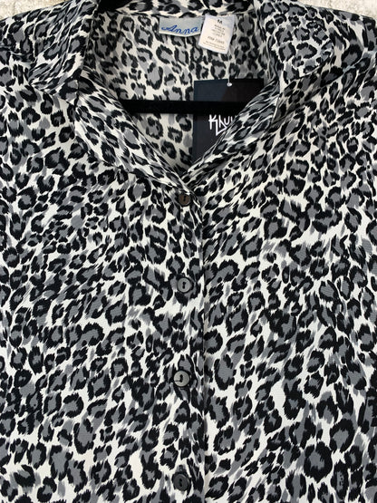 Womens Y2K Anna Leopard Print Button Up Shirt